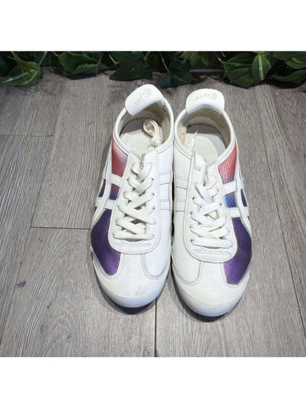 Onitsuka Tiger Mexico 66 Mens 5.5 Womens 7 White Purple Ribbon Ombre Sneakers - Picture 2 of 10